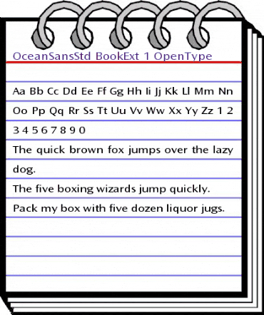 Ocean Sans Std Book Extended animated font preview Ocean Sans Std Book Extended animated font preview