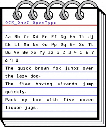 OCR_OneC Regular animated font preview