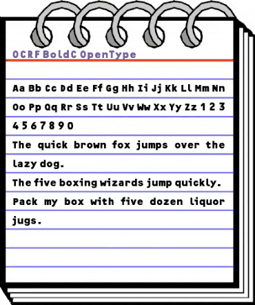 OCRF-BoldC Regular animated font preview