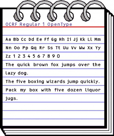 OCRF Regular animated font preview OCRF Regular animated font preview