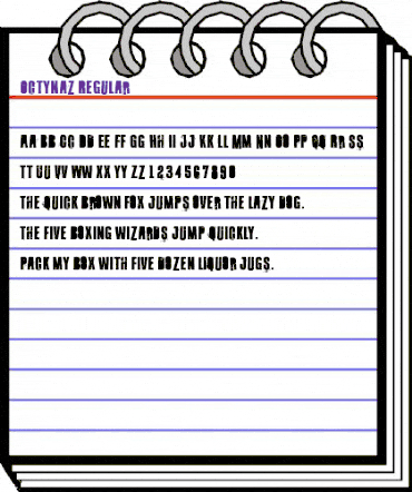 Octynaz Regular animated font preview Octynaz Regular animated font preview