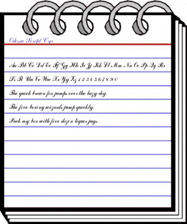 Odessa Script Cyr Regular animated font preview