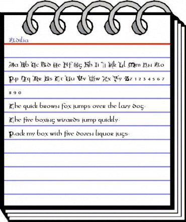 Odilia Regular animated font preview