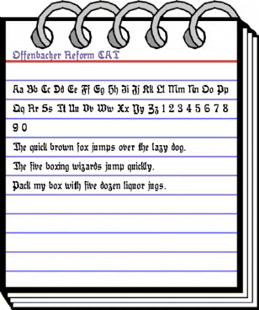 Offenbacher Reform CAT Regular animated font preview