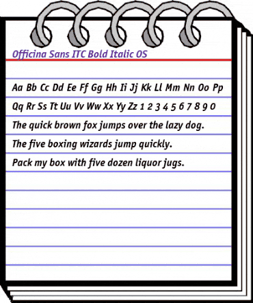 Officina Sans ITC Bold Italic animated font preview