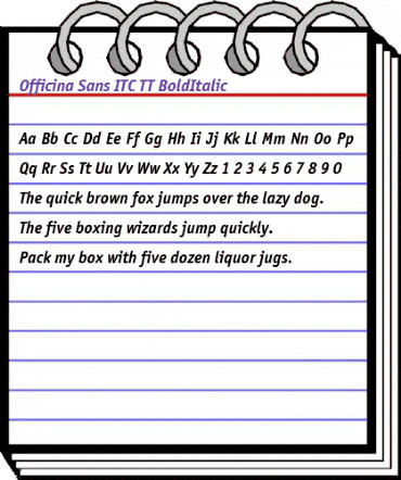 Officina Sans ITC TT BoldItalic animated font preview