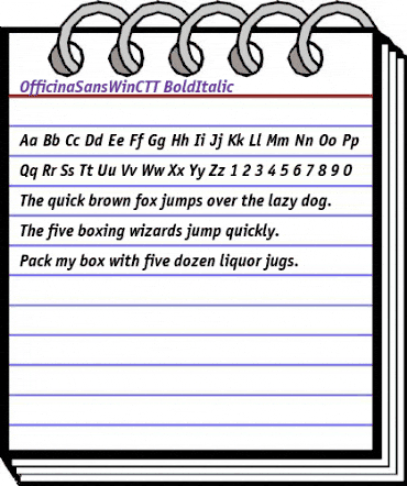 OfficinaSansWinCTT BoldItalic animated font preview OfficinaSansWinCTT BoldItalic animated font preview