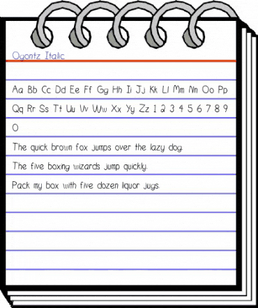 Ogontz Italic Regular animated font preview