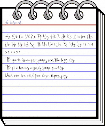 oh beloved Regular animated font preview