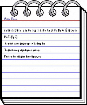 Ohayo Billie Regular animated font preview