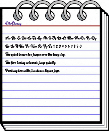 Oh Chewy Regular animated font preview