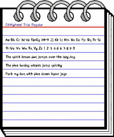 OhMyHand Regular animated font preview