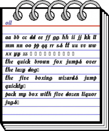 oil Regular animated font preview