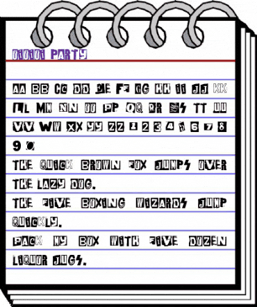 oi!oi!oi! party Regular animated font preview