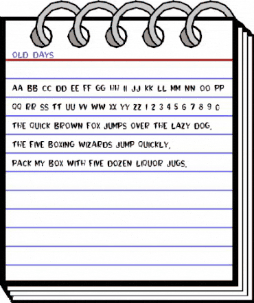 Old Days Regular animated font preview