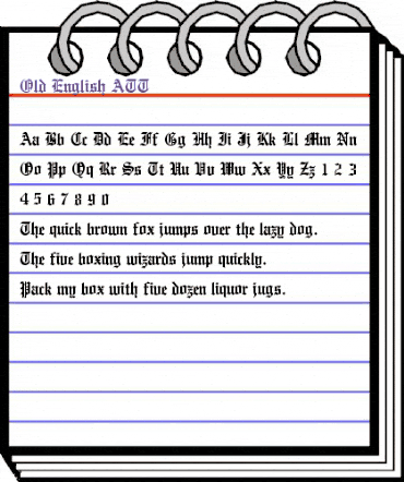 Old English ATT Regular animated font preview