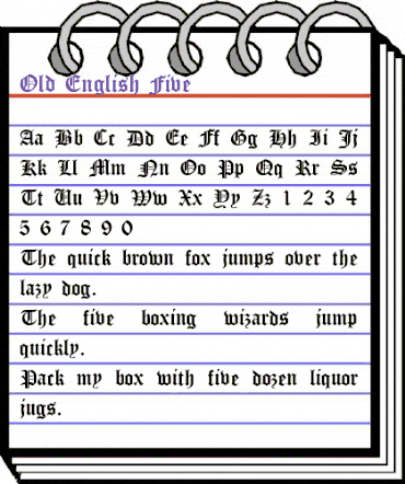 Old English Five Regular animated font preview