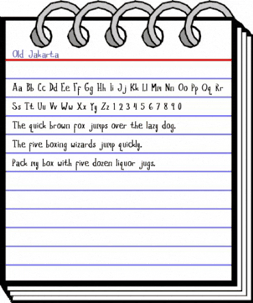 Old Jakarta Regular animated font preview