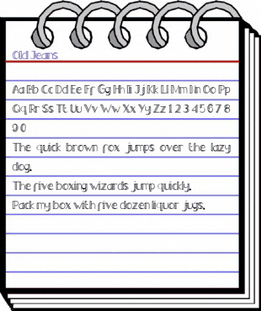 Old Jeans Regular animated font preview