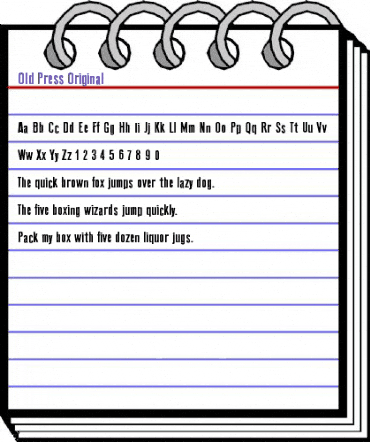 Old Press Original Regular animated font preview