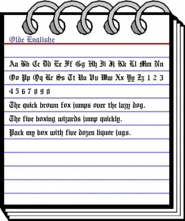 Olde Englishe Regular animated font preview