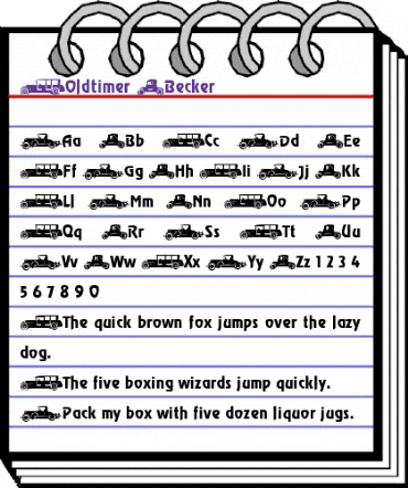 Oldtimer Becker Normal animated font preview Oldtimer Becker Normal animated font preview