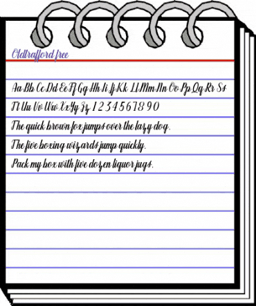 Oldtrafford free Regular animated font preview