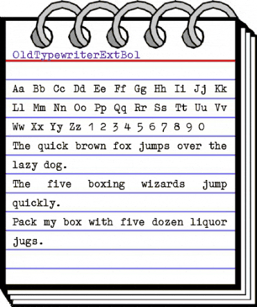 OldTypewriterExtBol Regular animated font preview