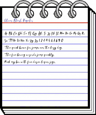 Oliver Blush Regular animated font preview