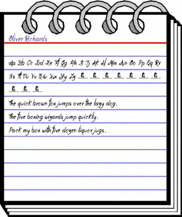 Oliver Richards Regular animated font preview Oliver Richards Regular animated font preview