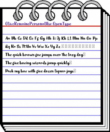 Olive Remaine Personal Use animated font preview