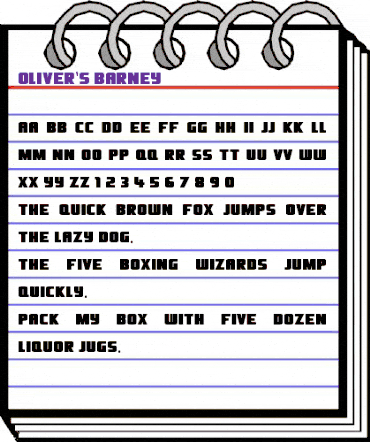 Oliver's Barney Regular animated font preview