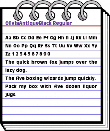 OliviaAntiqueBlack Regular animated font preview