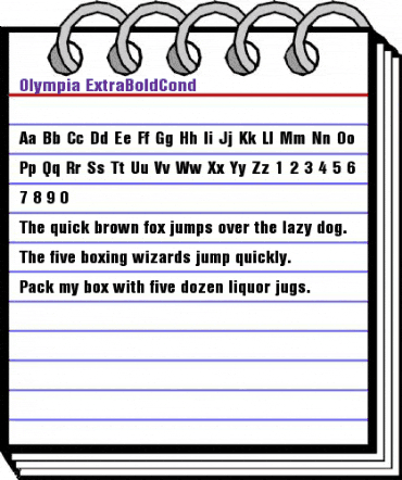 Olympia-ExtraBoldCond Regular animated font preview