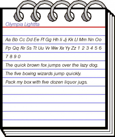 Olympia-LightIta Regular animated font preview