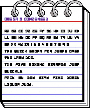 Omega-3 Condensed Condensed animated font preview