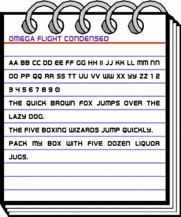 Omega Flight Condensed Regular animated font preview