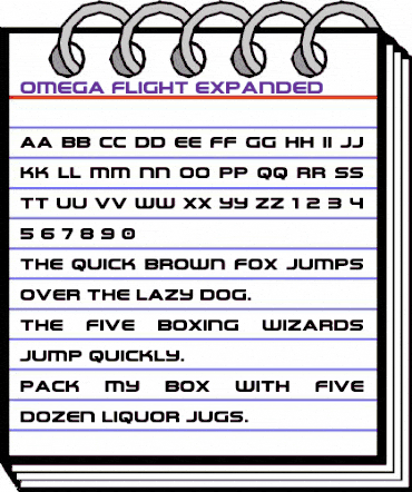 Omega Flight Expanded Regular animated font preview