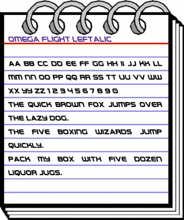 Omega Flight Leftalic Regular animated font preview