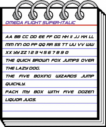Omega Flight Super-Italic Regular animated font preview Omega Flight Super-Italic Regular animated font preview