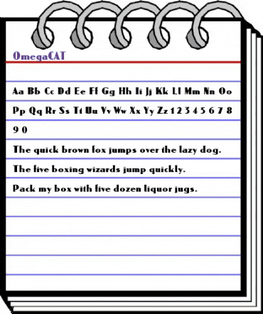 Omega CAT Regular animated font preview