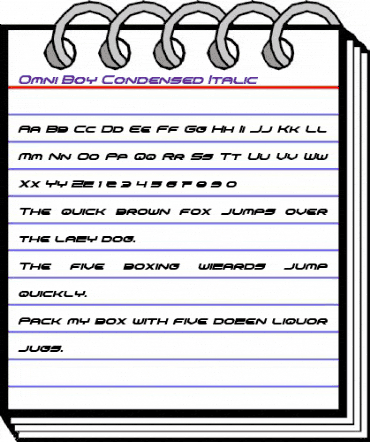 Omni Boy Condensed Italic Condensed Italic animated font preview Omni Boy Condensed Italic Condensed Italic animated font preview