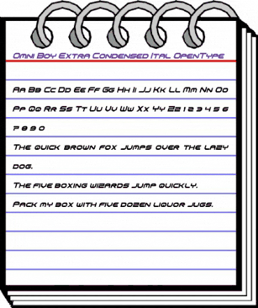 Omni Boy Extra-Condensed Ital Extra-Condensed Italic animated font preview Omni Boy Extra-Condensed Ital Extra-Condensed Italic animated font preview
