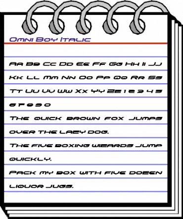 Omni Boy Italic Italic animated font preview