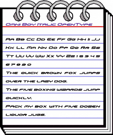 Omni Boy Italic Italic animated font preview Omni Boy Italic Italic animated font preview
