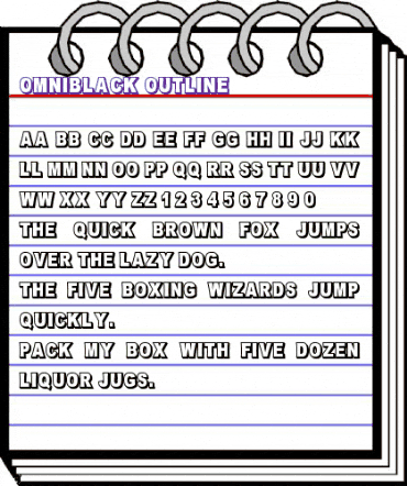 OMNIBLACK Outline Regular animated font preview