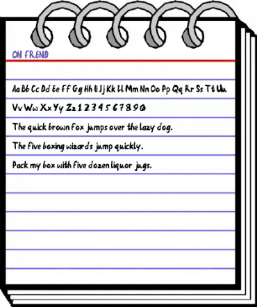 ON FRENDS Regular animated font preview