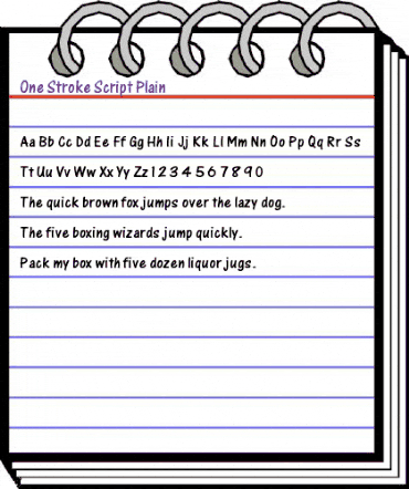 One Stroke Script Regular animated font preview