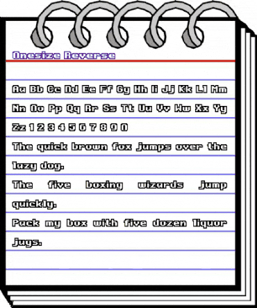 Onesize Reverse Regular animated font preview