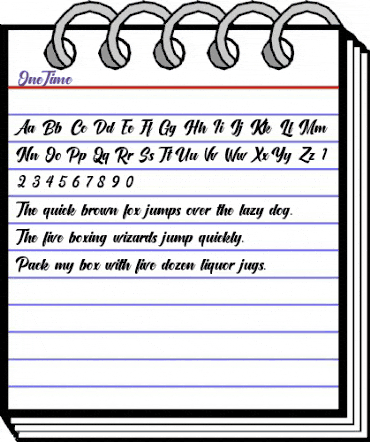 Onetime Script Regular animated font preview